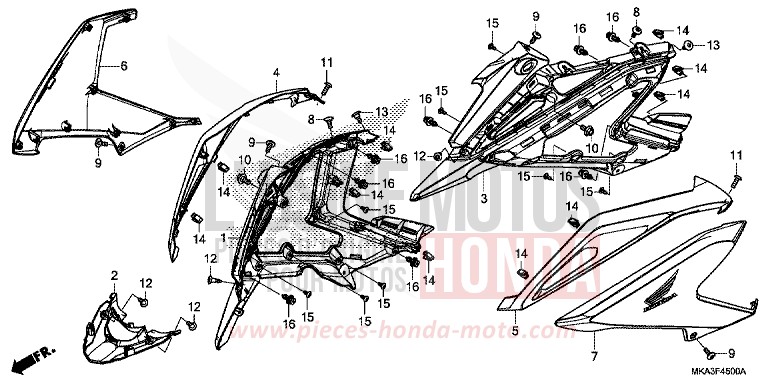 SEITENVERKLEIDUNG von NC750X "Meca" MAT GUNPOWDER BLACK METALLIC (NH436) von 2016